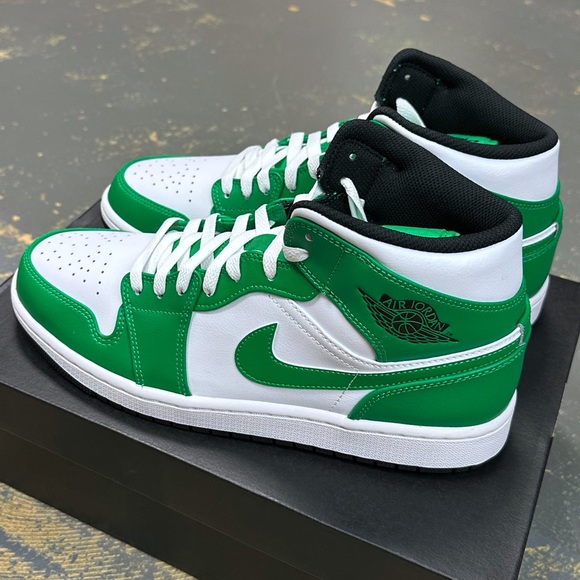 Nike Air Jordan 1 Mid Lucky Green DQ8426-301 10 Pine Toe Celtics - Picture 6 of 10